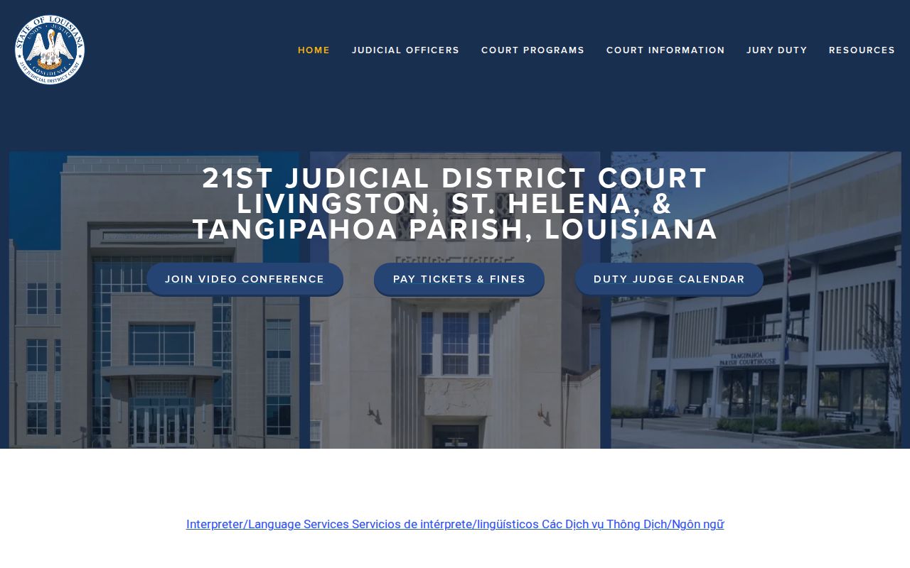 St. Helena Parish court case information on the official 21st JDC site