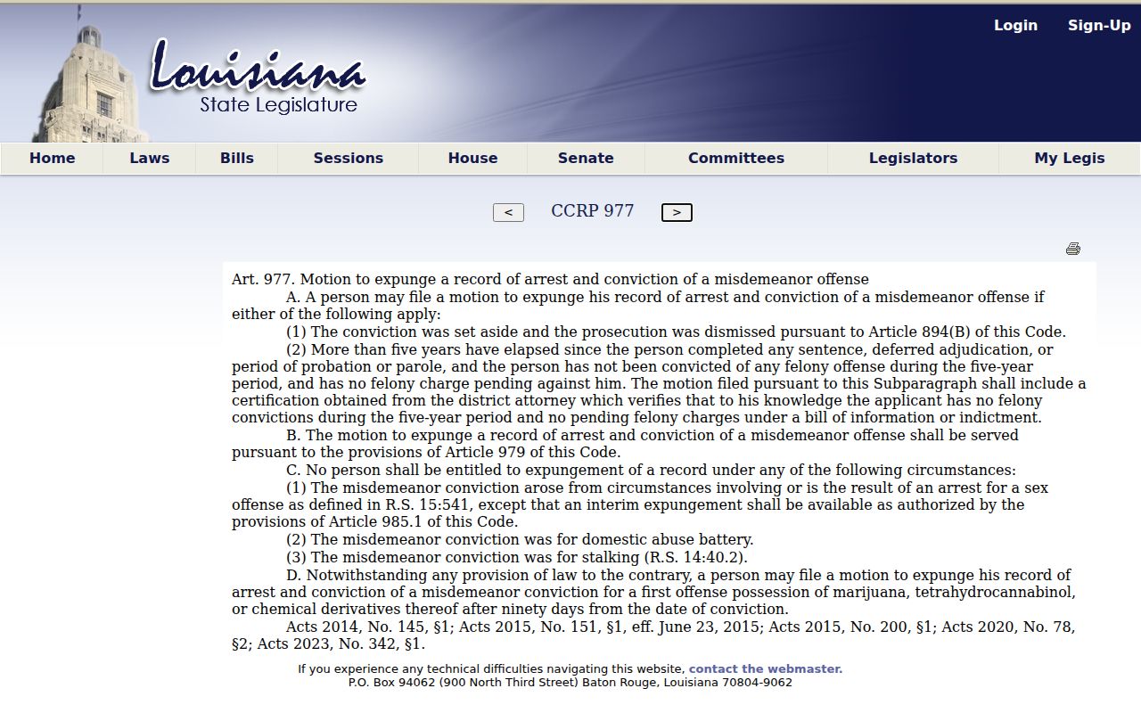 Misdemeanor expungement for a St. Helena Parish Greensburg record check