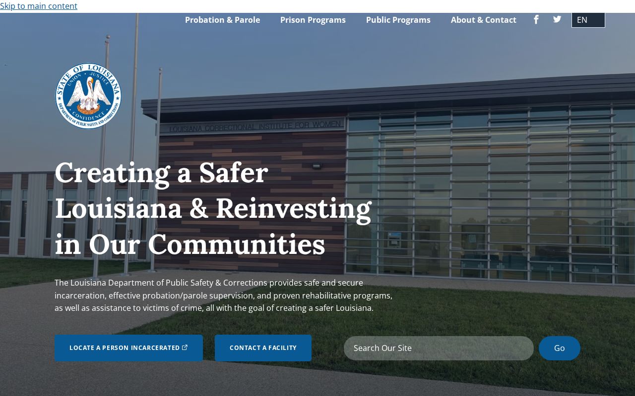 Louisiana corrections and custody resources for St. Helena Parish criminal record research