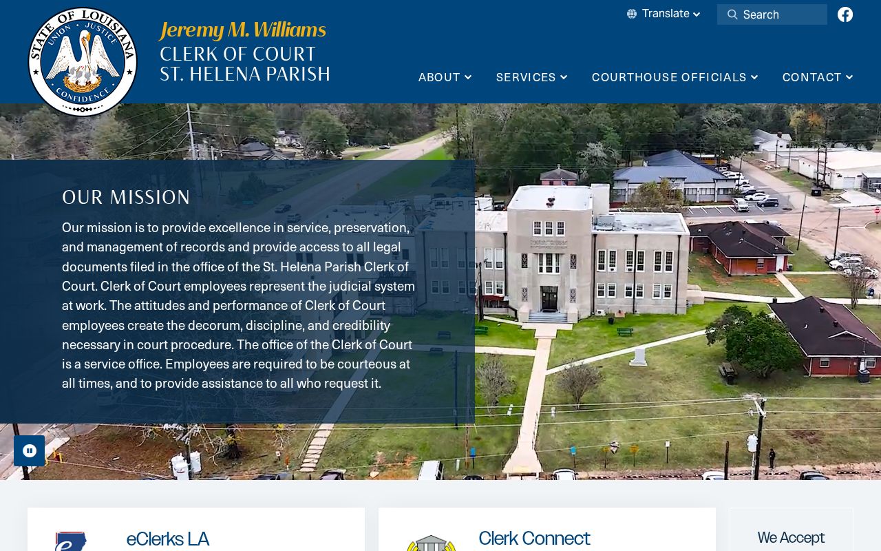 St. Helena Parish criminal court records and ClerkConnect access on the official clerk site